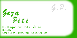 geza piti business card